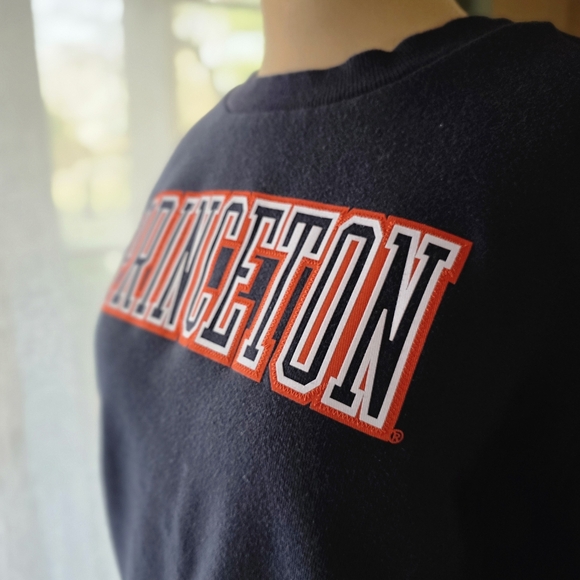 Champion Women's L Navy Blue Orange Princeton Crewneck Sweatshirt EUC - Picture 4 of 11